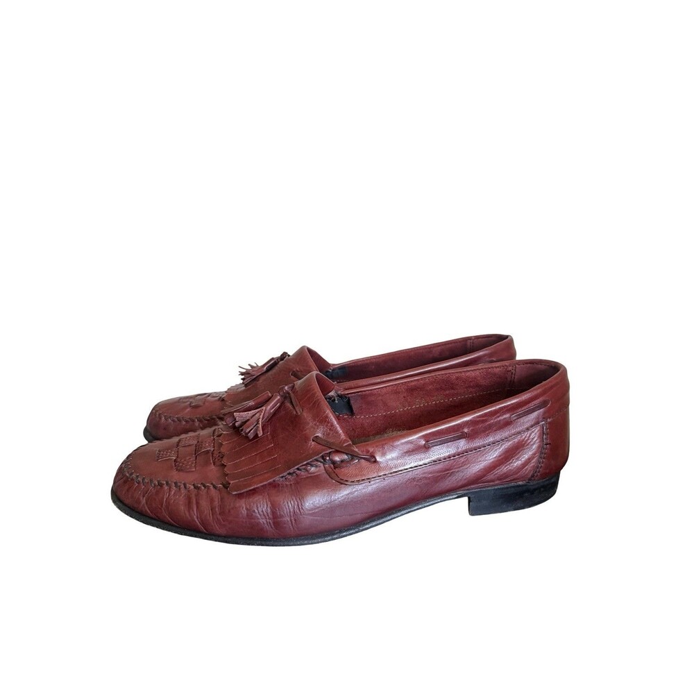 Vintage Christian Dior Woven Tassel kiltie loafers Monsieur Burgundy SZ 10 N